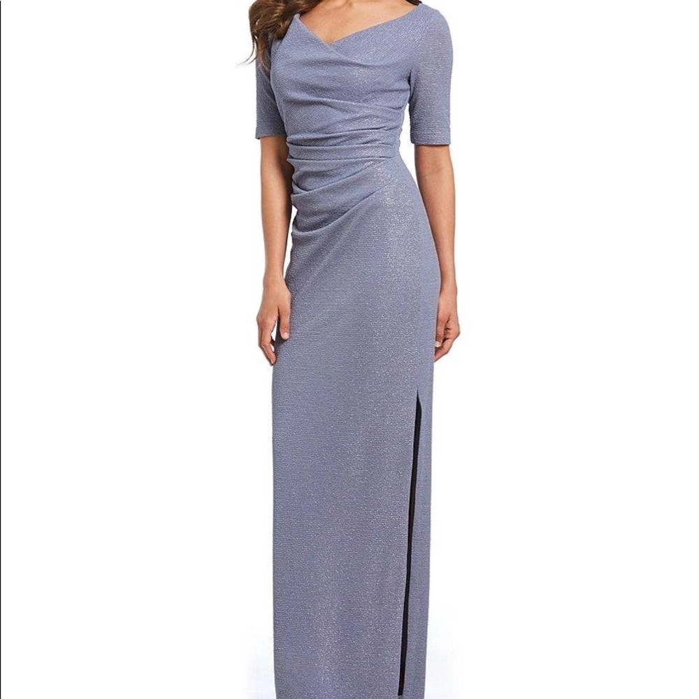 ADRIANNA PAPELL - RUCHED WAIST POLYESTER DRESS WITH SLIT AP1E203509SC